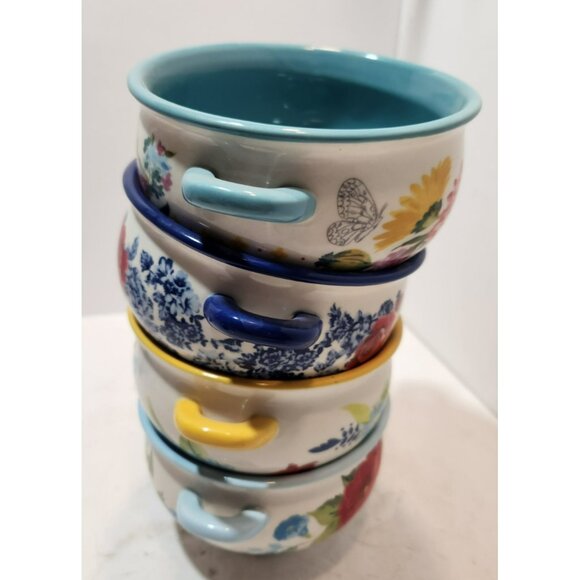 4 Pioneer Woman Floral Medley 20oz Soup Bowls Set of 4 - Picture 3 of 15